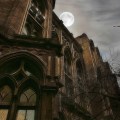 gothic house with full&nbsp;moon